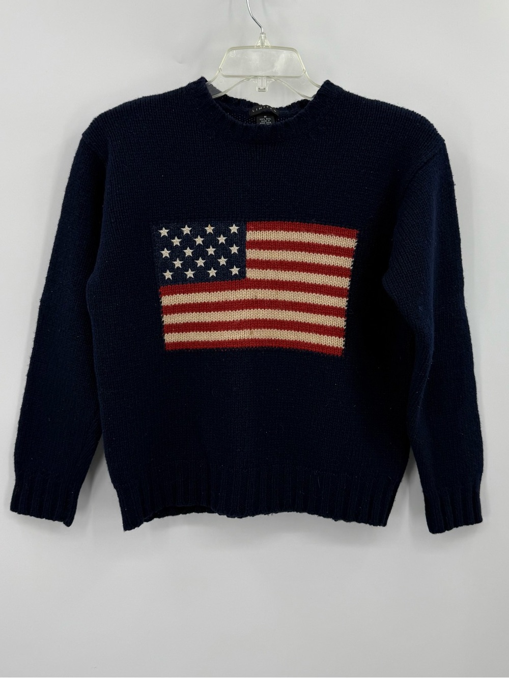 * The Limited Navy Crewneck Sweater with American Flag